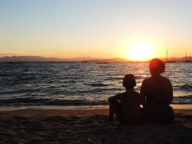 Mãe e filho escolheram Florianópolis para mudar de vida (Foto: Géssica Valentini/G1)
