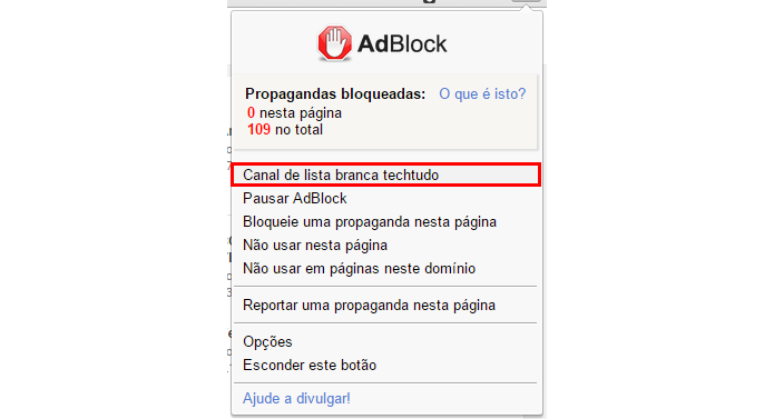 Adicione um canal à sua lista de permissões (Foto: Reprodução/Paulo Alves)