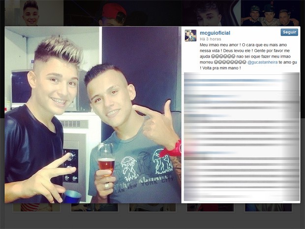 MC Gui lamenta morte do irmão em rede social (Foto: Reprodução/Instagram)