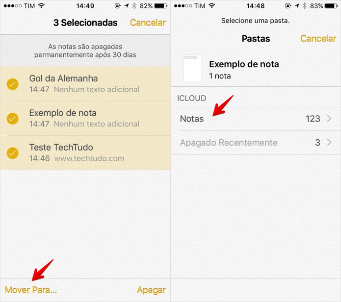 Recuperando notas deletadas (Foto: Reprodução/Helito Bijora)