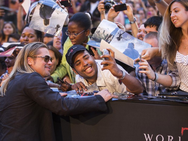 Brad Pitt em pré-estreia de filme em Nova York, nos Estados Unidos (Foto: Lucas Jackson/ Reuters)