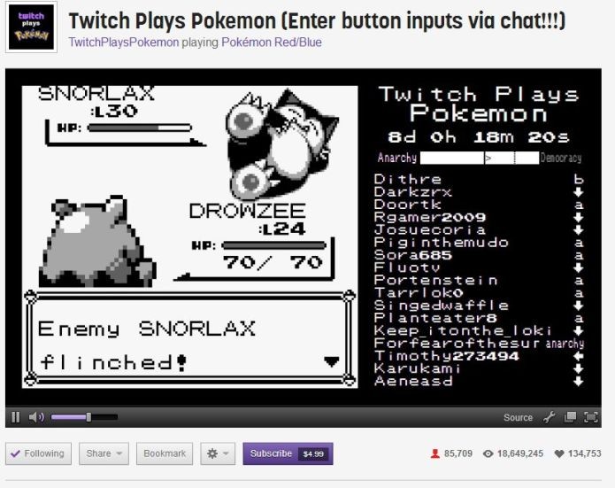 Snorlax foi um momento cômico do time da Anarquia (Foto: Reprodução/Twitch)