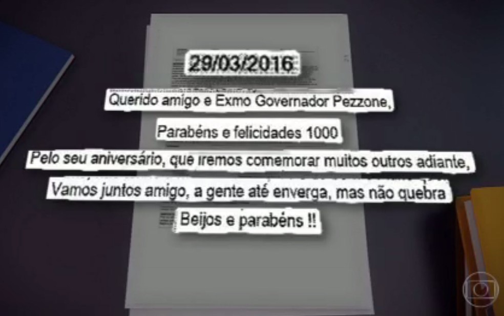 Mensagens de celular indicam intimidade entre Carlos Bezerra e Pezão (Foto: Reprodução / TV Globo)