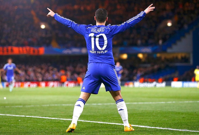 Hazard comemora gol do Chelsea contra o Maribor (Foto: Agência Reuters)