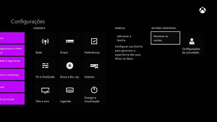 Xbox One: como deletar uma conta do console (Foto: Reprodução/Murilo Molina)