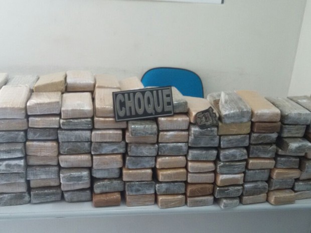 Maconha estava distribuída em 195 tabletes e estavam escondidos no interior de caixas de som (Foto: Divulgação/Senarc)