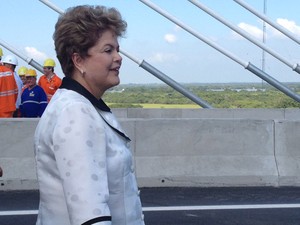 Dilma veio ao RS inaugurar a Rodovia do Parque (Foto: Luiza Carneiro/G1)