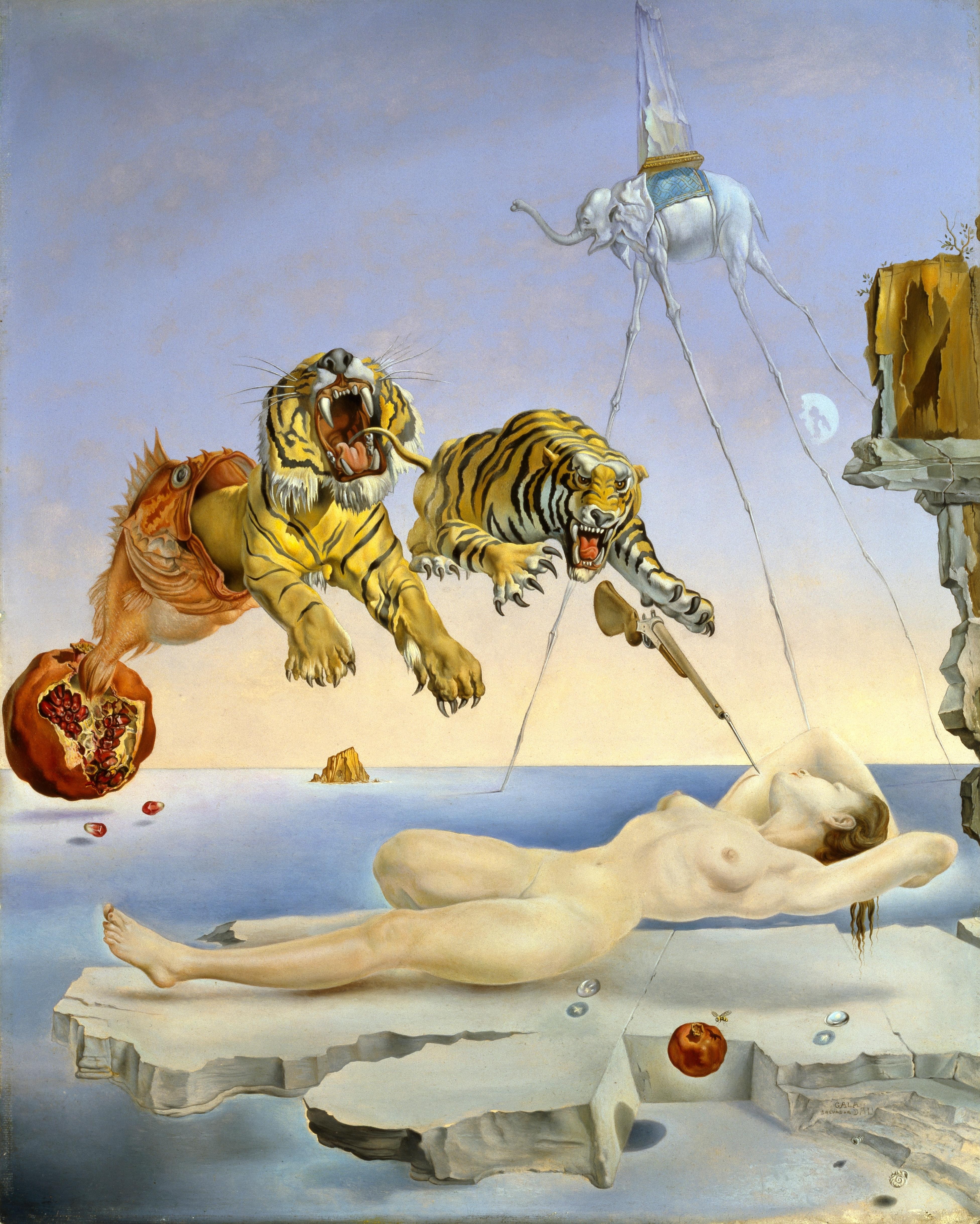 Sonho Causado pelo Voo de uma Abelha ao Redor de uma Romã um Segundo Antes de Acordar 1944 (Foto: Salvador Dalí, Fundación Gala-Salvador Dalí, VEGAP, Barcelona, 2011)