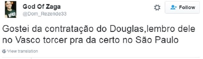 Torcedores comentam sobre Douglas, provável reforço do São Paulo (Foto: Reprodução)
