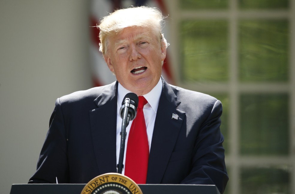 Trump durante discurso na Casa Branca nesta quinta-feira  (Foto: Kevin Lamarque/Reuters)