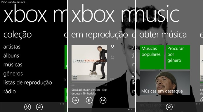 Windows Phone 8.1 ganhou player nativo Xbox Music mais completo e focado na nuvem (Foto: Reprodução/Elson de Souza)
