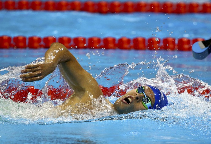  Matheus Rheine nada nos  400m livre S11. Ele ficou com a medalha de bronze (Foto: REUTERS/Pilar Olivares)