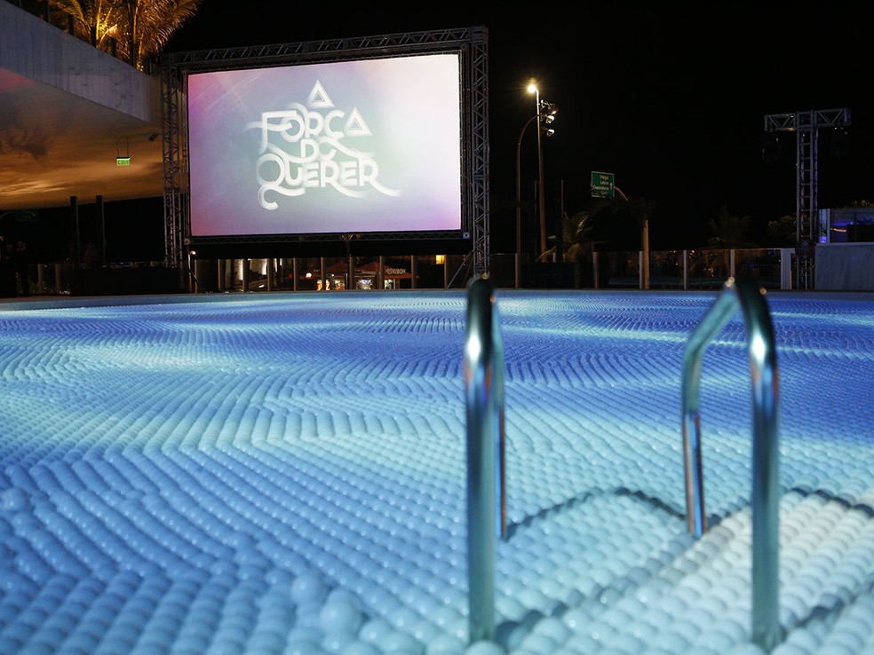 No telão, a logo que representa o folhetim (Foto: Fabio Rocha/Gshow)