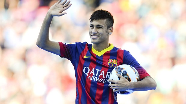 Neymar apresentação Barcelona (Foto: Getty Images)