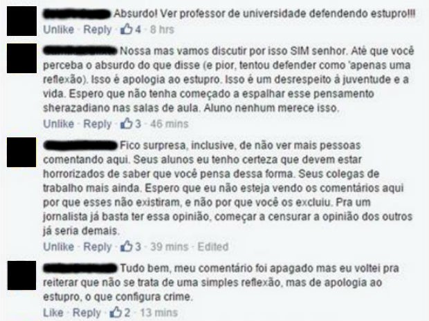 Comentários na publicação de Lannes (Foto: Reprodução/Facebook) Comentários na publicação de Lannes (Foto: Reprodução/Facebook)