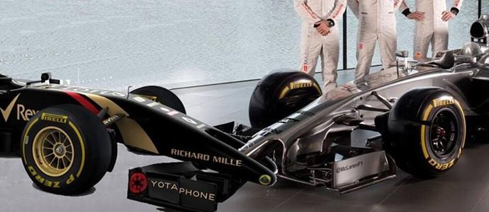 Montagem mostra uma cena 'quente' entre os carros de Lotus e McLaren (Foto: Reprodução / WTF1)