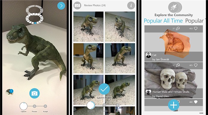 123D Catch cria modelos 3D editáveis para que usuários possam fazer criações (Foto: Divulgação/Windows Phone Store)