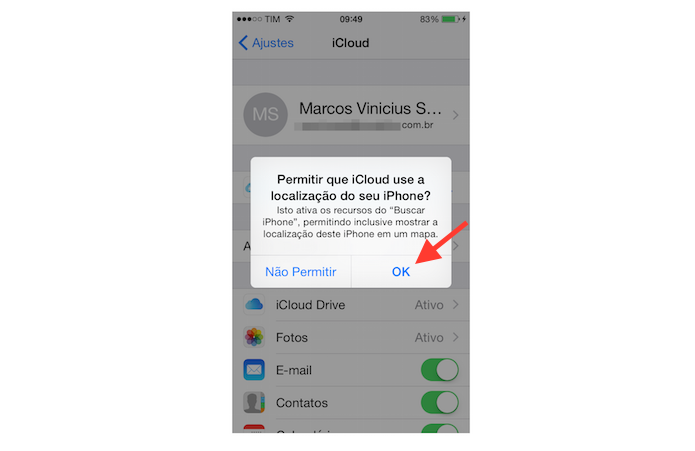 Aceitando os serviços do iCloud para o iPhone (Foto: Reprodução/Marvin Costa)