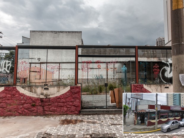 Antigo restaurante d&aacute; lugar a terreno baldio nos arredores da f&aacute;brica da GM, em S&atilde;o Caetano (Foto: Marcelo Brandt/G1)