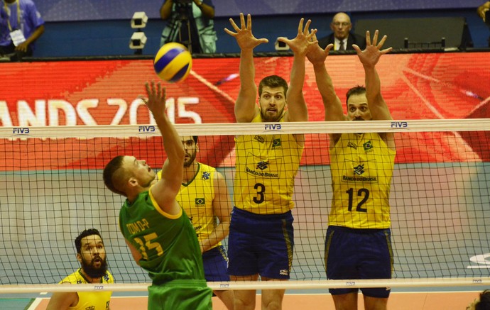 Brasil x Austrália Eder Lipe liga mundial de vôlei (Foto: Alexandre Arruda / CBV)