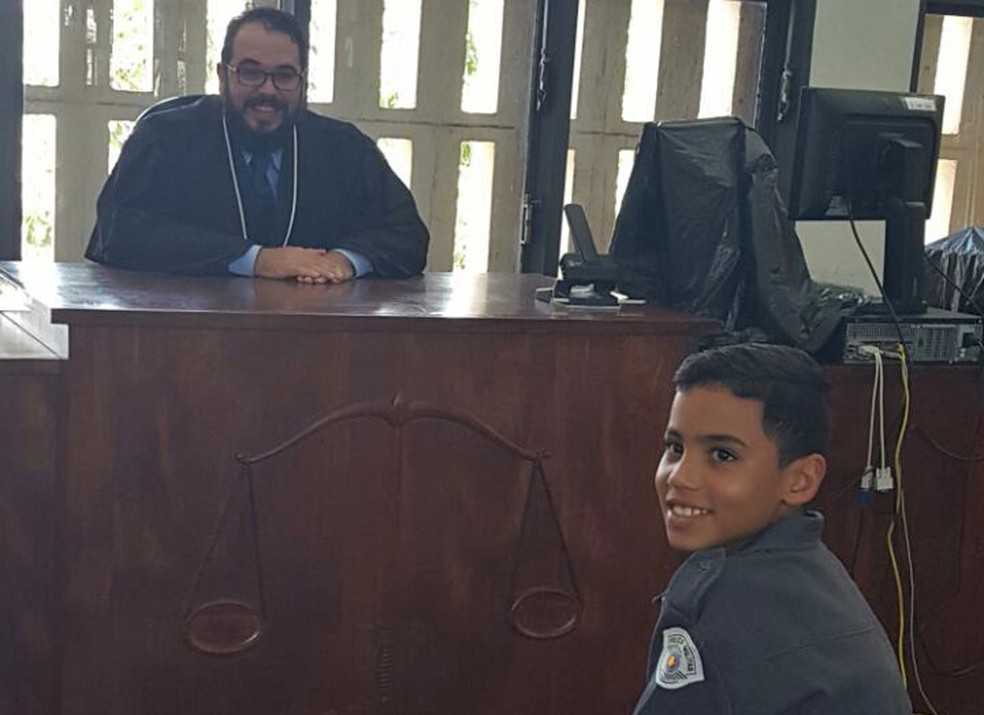 Pietro também foi ao Fórum de Adamantina (Foto: Polícia Militar/Cedida)