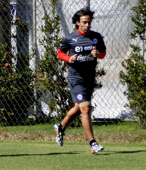 Pinilla Arturo Vidal e Valdivia Chile treino (Foto: Tarcísio Badaró)