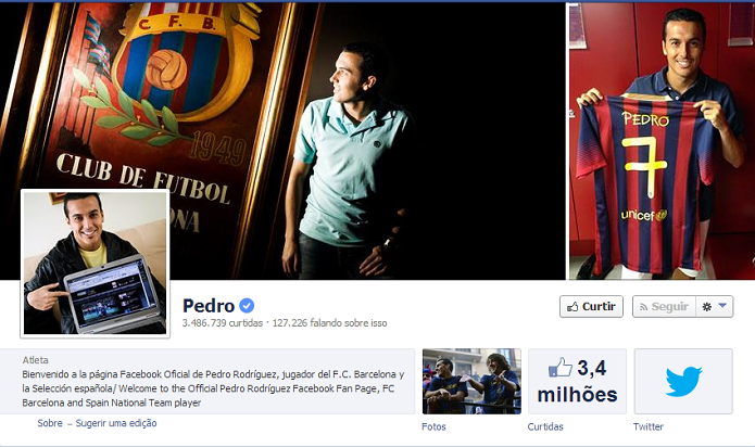 Pedro do Barcelona tem 3,463,395 de fãs no Facebook (Foto: Reprodução/Facebook)