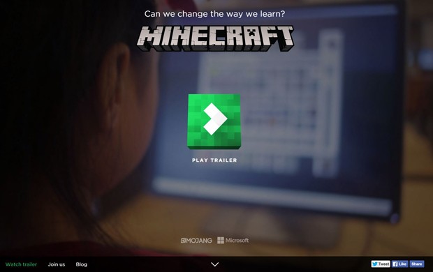 Página dá dicas e ideias para usar &#39;Minecraft&#39; na educação (Foto: Divulgação/Microsoft)