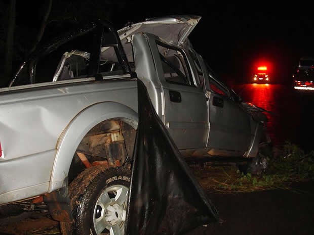 Acidente matou casal e deixou três crianças feridas em Cáceres, Mato Grosso. (Foto: PRF/ Cáceres (MT))