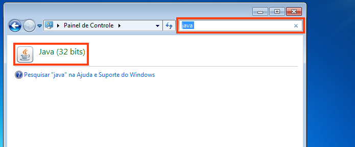 Procurando e abrindo a opção Java (Foto: Reprodução/Edivaldo Brito)