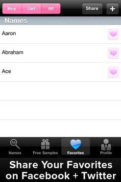 screenshot de 50,000 Baby Names
