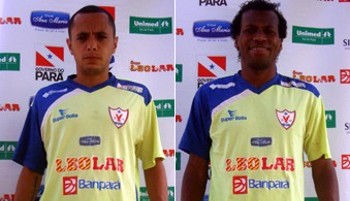 montagem lateral esquerdo Anderson Luis e volante Fábio Oliveira (Foto: Site oficial do Águia de Marabá)
