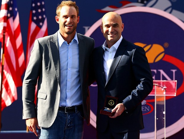 Andre Agassi tênis Andy Roddick US Open (Foto: Getty Images)