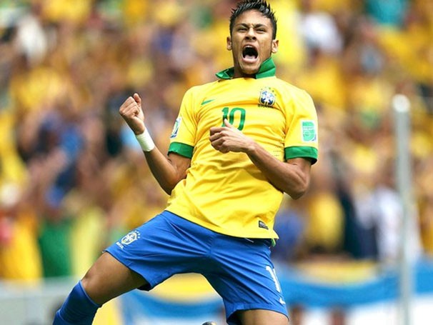 Neymar marcou o primeiro gol da Copa das Confederações (Foto: Reuters/Reprodução: Globoesporte.com)