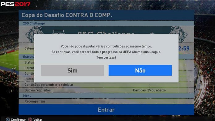 PES 2017: Confirme a inscrição e depois retorne ao Novice Challenge quantas vezes quiser (Foto: Reprodução/Thomas Schulze)