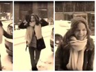 Em Nova York, Bruna Marquezine posta vídeo brincando na neve 
