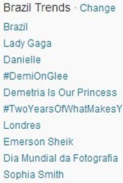 Trending Topics no Brasil às 17h04. (Foto: Reprodução/Twitter.com)