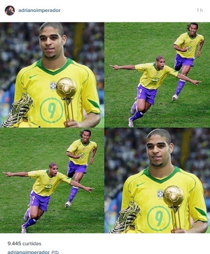 Bateu Saudade Adriano Publica Montagem Com A Camisa Da Seleção Blog