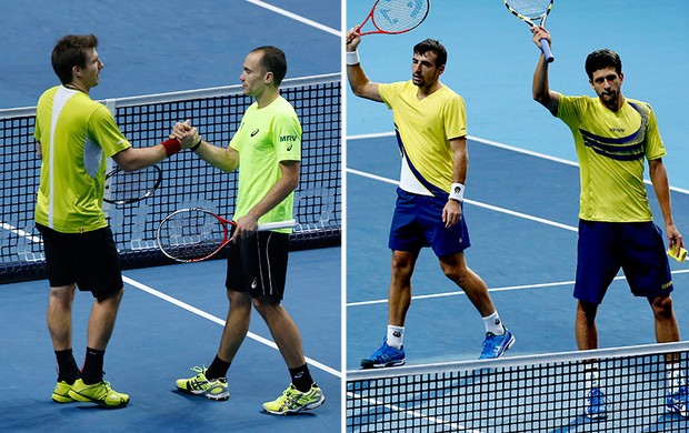 montagem tênis duplas ATP Finals Melo/Dodig e Soares/Peya (Foto: Editoria de Arte)