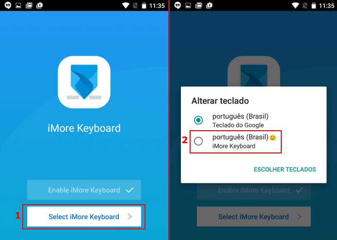 Selecionando o iMore Keyboard como teclado padrão (Foto: Reprodução/Edivaldo Brito)