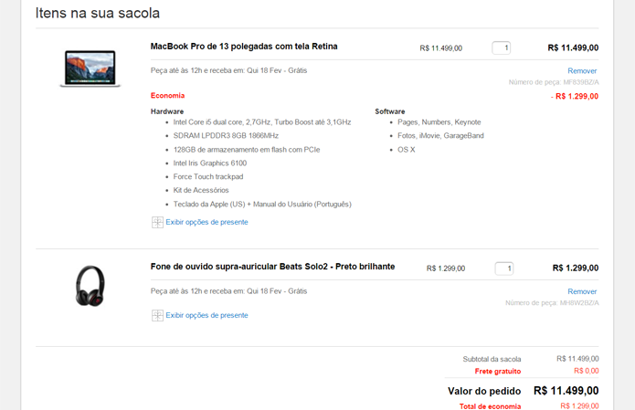 Uma vez encontrado o produto desejado, o processo de compra não tem mistério (Foto: Filipe Garrett/Reprodução) Uma vez encontrado o produto desejado, o processo de compra não tem mistério (Foto: Filipe Garrett/Reprodução)