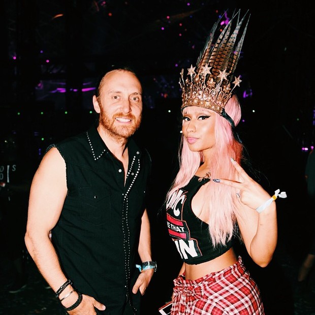 David Guetta e Nicki Minaj no Coachella em Indio, na Califórnia, nos Estados Unidos (Foto: Instagram/ Reprodução)