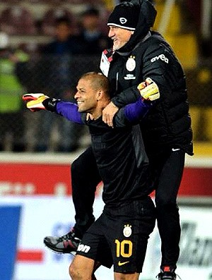 Felipe Melo e Taffarel comemoram na partida do Galatasaray (Foto: Reprodução / Instagram)