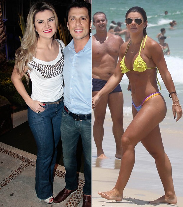 O antes e o depois do corpo de Mirella Santos (Foto: Ag News)