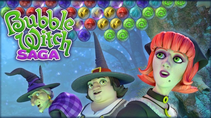 bubble witch 3 saga, candy crush, disney, running, windows 10