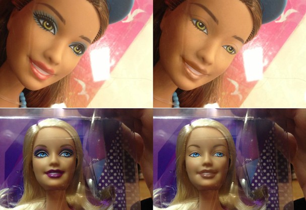 A Barbie morena e a Barbie gala também ganharam versões sem maquiagem (Foto: Divulgação)