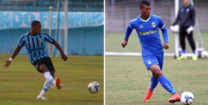 Montagem de fotos de Matheus Biteco e Walace, jogadores do Grêmio (Foto: Montagem sobre fotos/Diego Guichard) Montagem de fotos de Matheus Biteco e Walace, jogadores do Grêmio (Foto: Montagem sobre fotos/Diego Guichard)