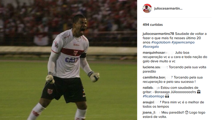 Instagram Júlio César CRB (Foto: Reprodução/Instagram)