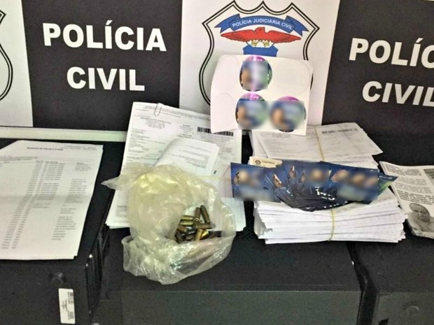 Materiais foram apreendidos no escritório de posto de combustível da empresária (Foto: Divulgação/Polícia Civil de Mato Grosso)