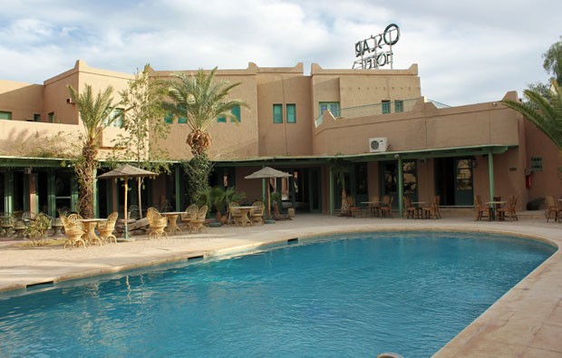 Hotel dentro dos estúdios Atlas permite que visitante se hospede em meio à 'indústria cinematográfica' marroquina (Foto: Dennis Barbosa/G1)
